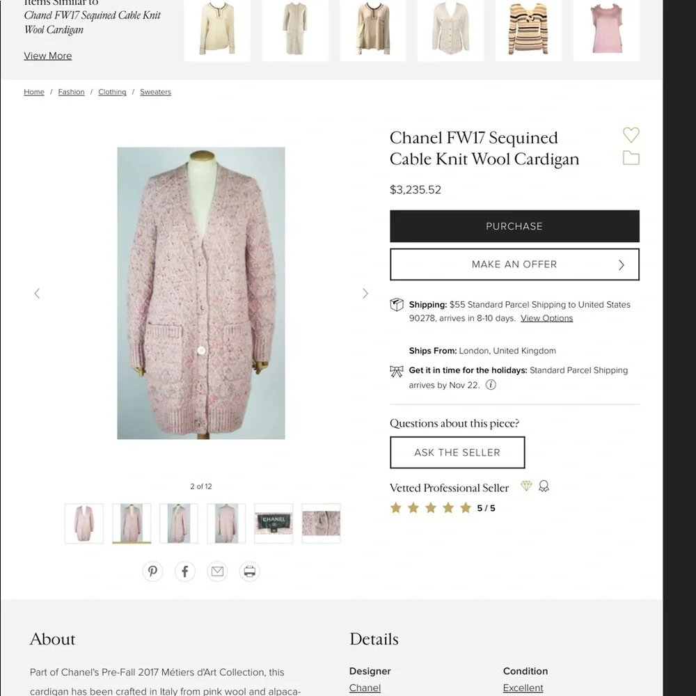 Chanel multicolor sequin sweater